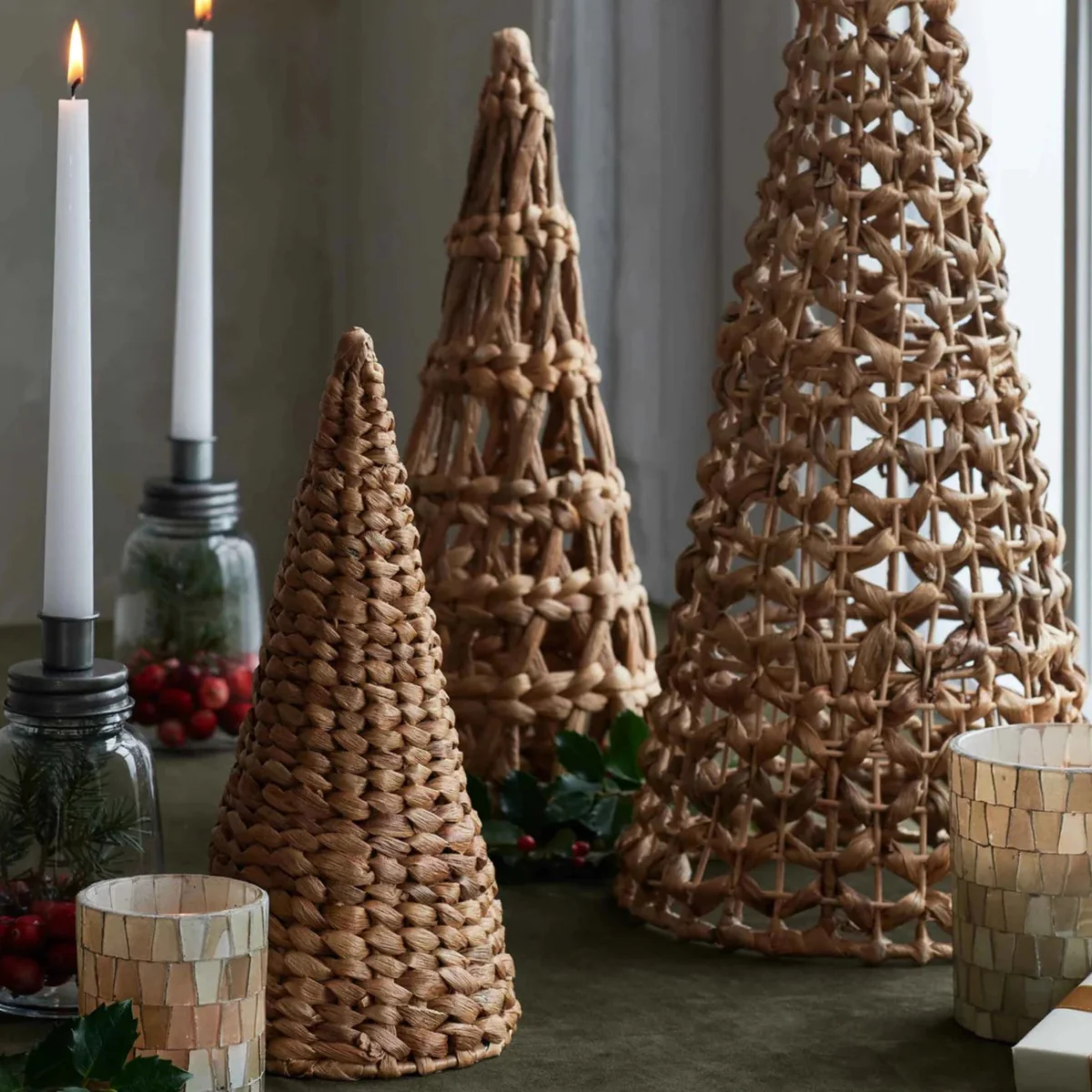 3PC Woven Christmas Trees