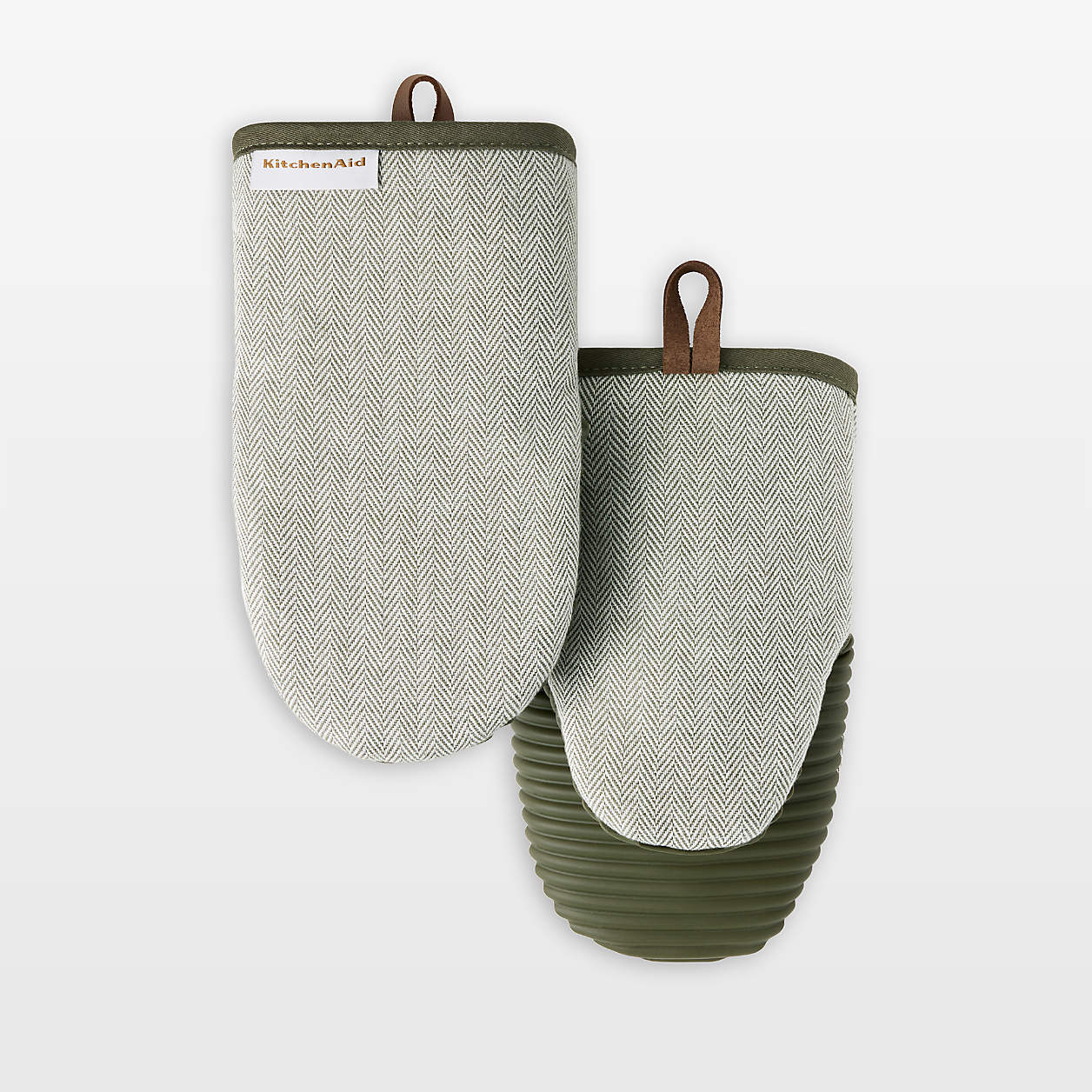 Evergreen Ribbed Silicone Mitts