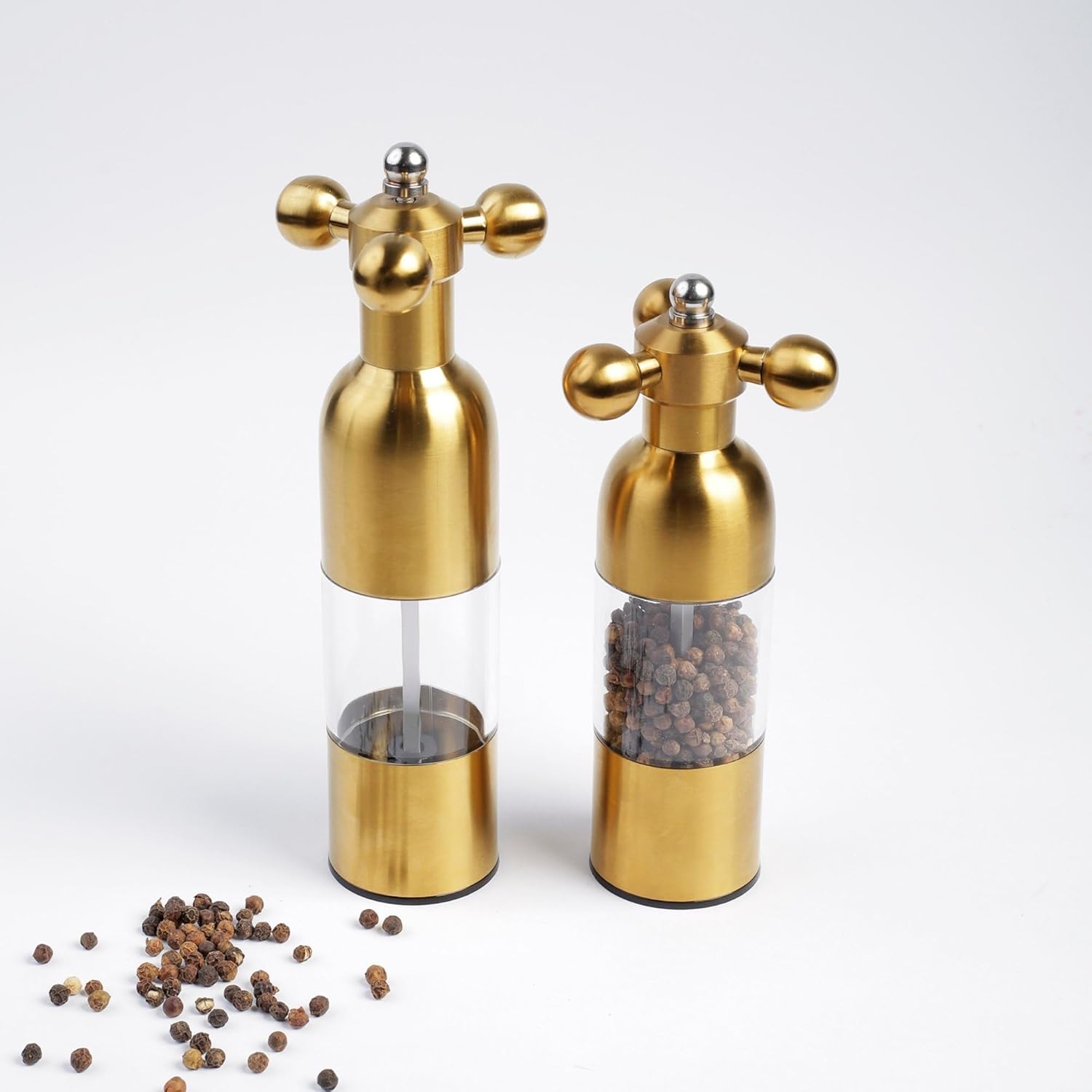 Brushed Gold Salt & Pepper Shakers